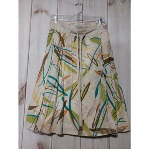 Cabi Skirt Ladies Extra‎ Small Cream Blue Green Midi Skirt Office Siren Corpcore